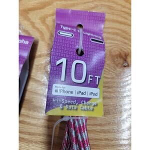 10' Foot USB C Cable To Lightening Charging Sync Charger Cord IPHONE A09